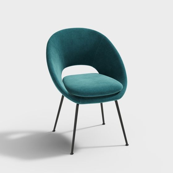 Elegant Low-Polygon Armchair 3D model