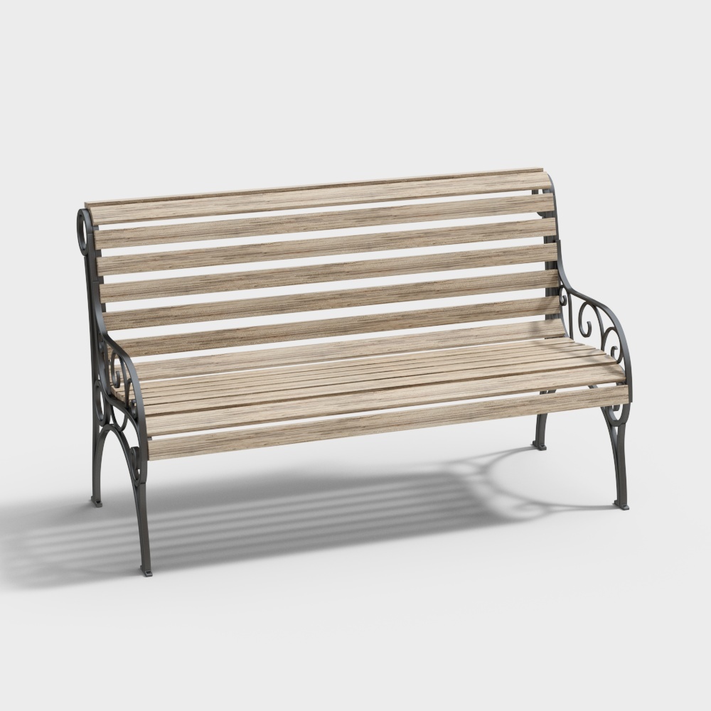 Vintage Park Bench 3D model