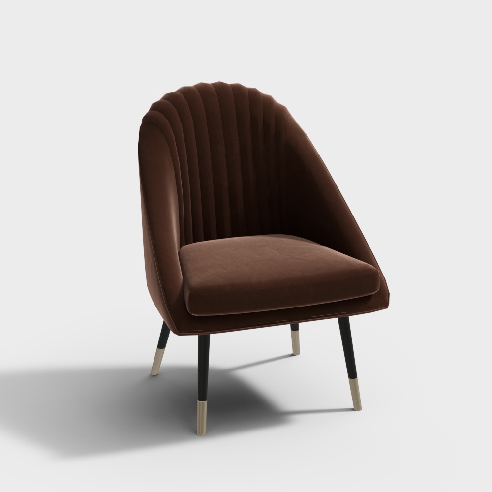 Cozy Velvet Chair 3D model