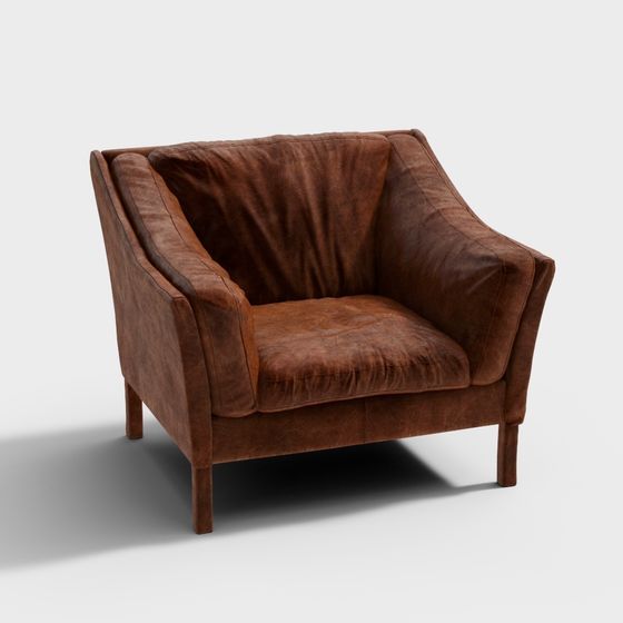 Vintage Leather Armchair 3D model