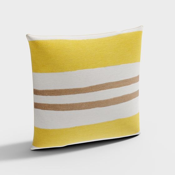 Vibrant Striped Pillow 3D model
