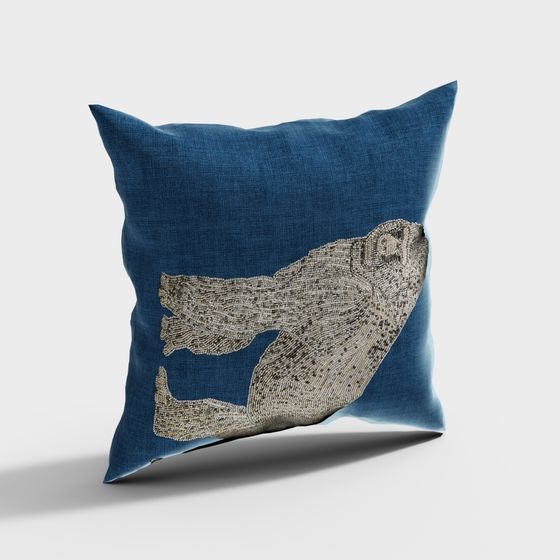 Elegant Seagull 3D model in Tranquil Blue Ocean