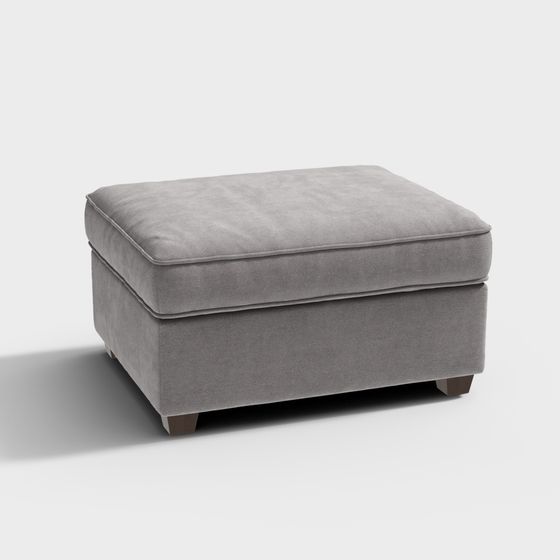 Cozy Ottoman 3D model for Comfortable Spaces