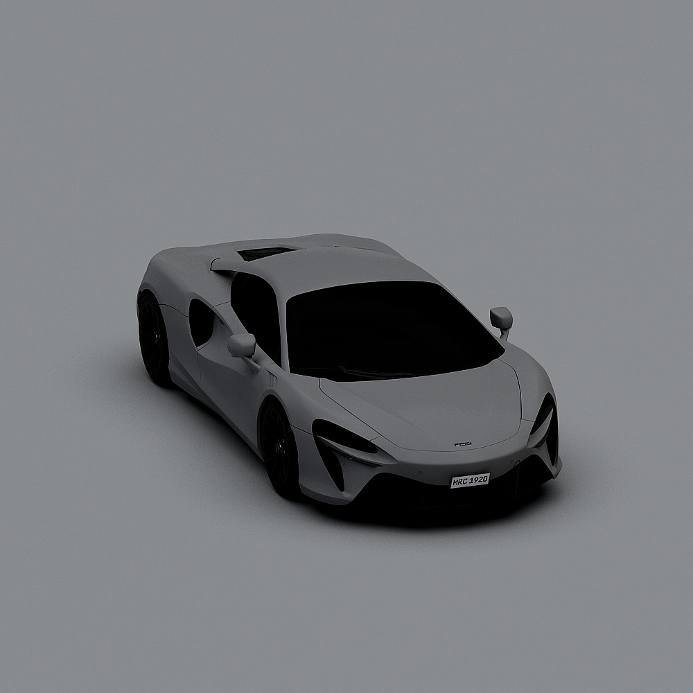 Futuristic Low-Poly Sports Car 3D model