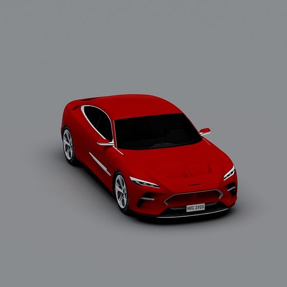 Futuristic Low-Poly Sports Car 3D model