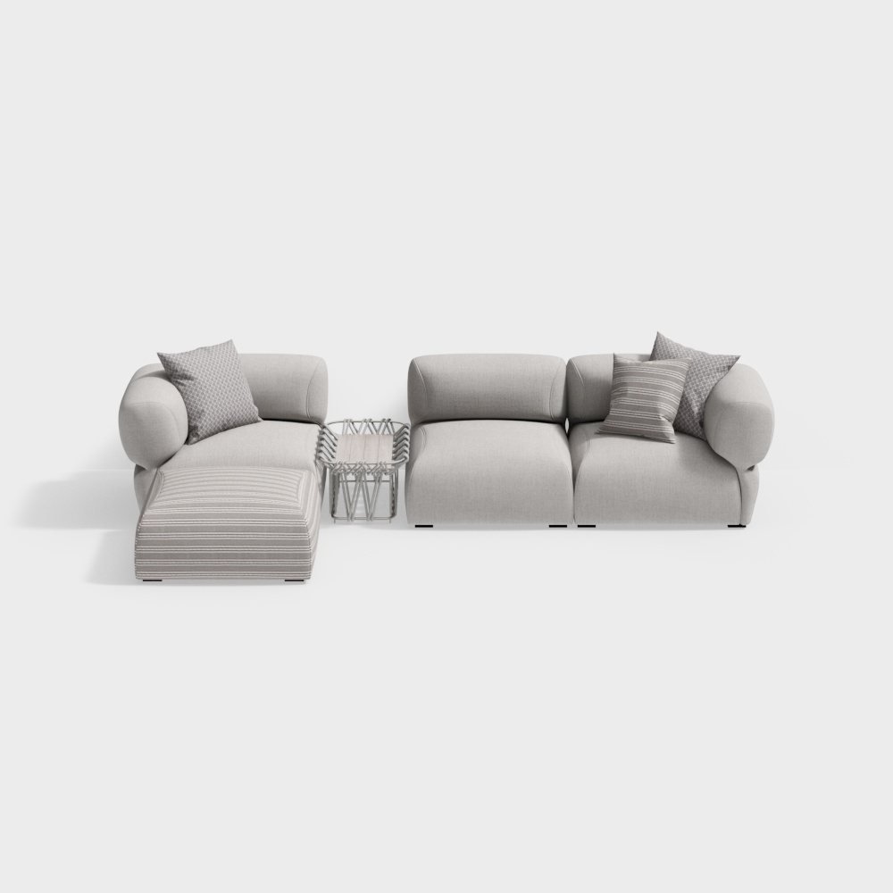 Contemporary trend fabric sofa（sofa）grey