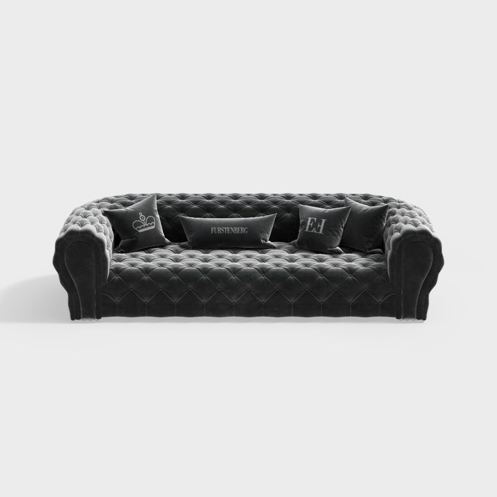 Canapé en velours gris