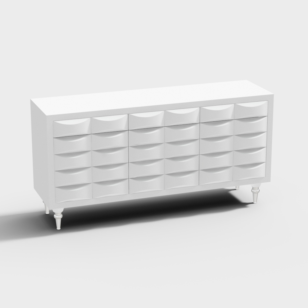 Minimalist White Vanity 3D model