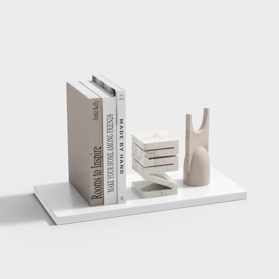 Elegant Minimalist Bookshelf 3D model