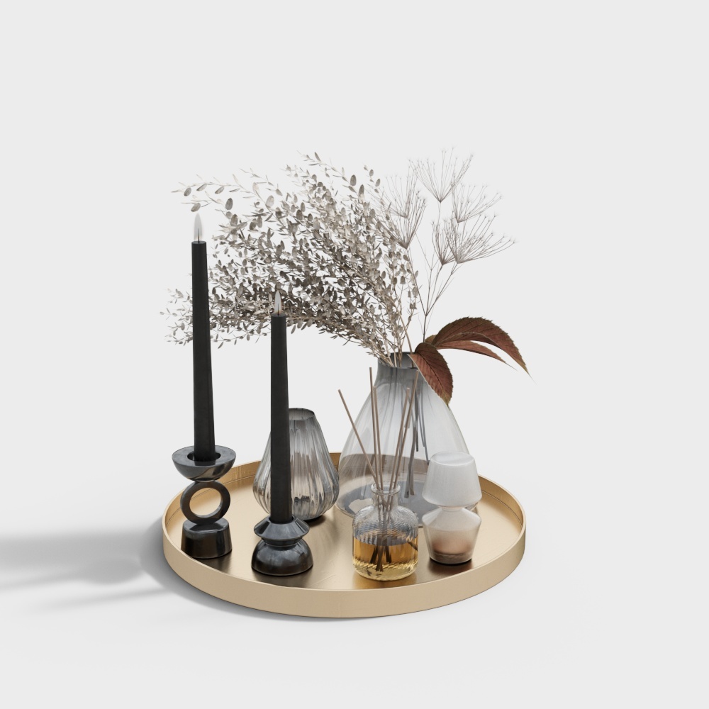 Tranquil Autumn Coffee Table 3D Model – Golden & Low-Poly