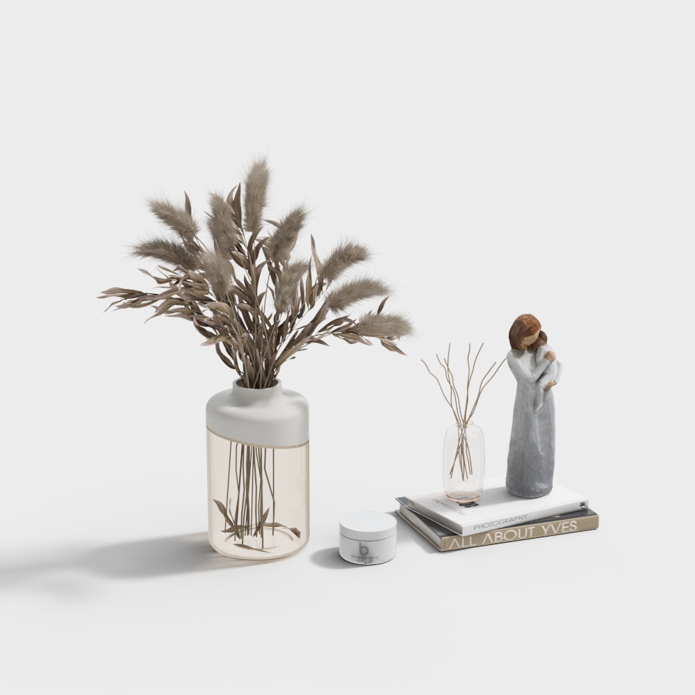 อุปกรณ์ตกแต่งตุ๊กตาและดอกไม้แห้งสมัยใหม่