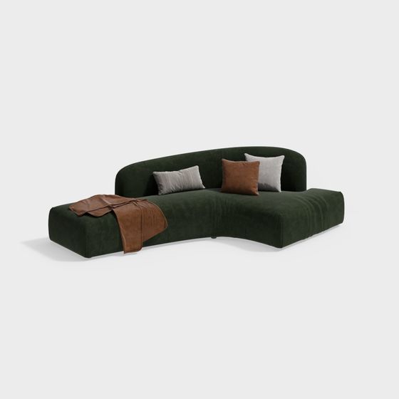 Cozy Curve 3D model Sofa for Modern Interiors