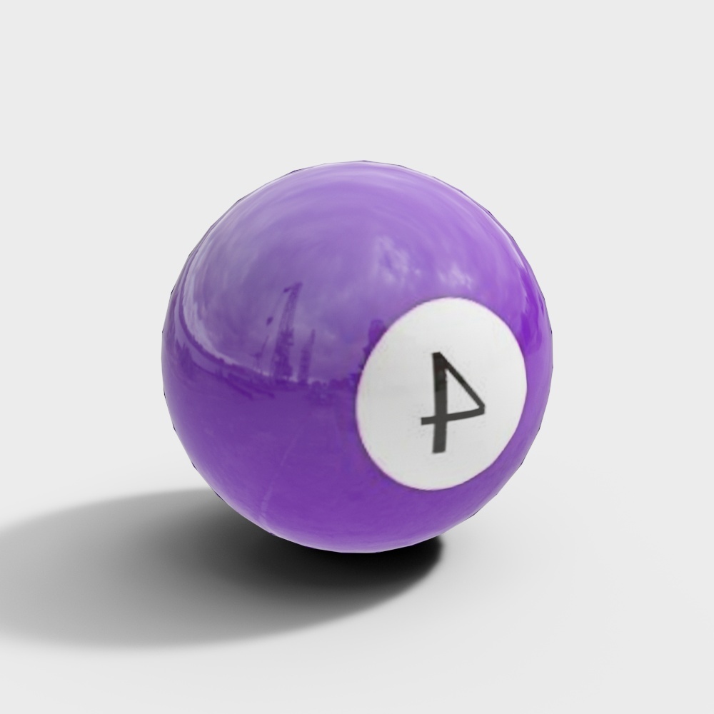Unique Purple 4-Ball 3D model for Pool Design