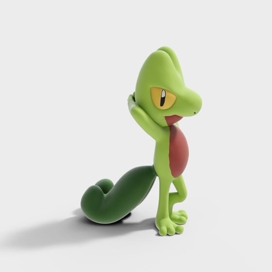 Vibrant Green Lizard 3D model for Creative Projects