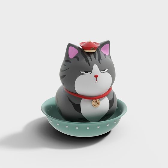 Charming Maneki Neko 3D Model Treasure Box