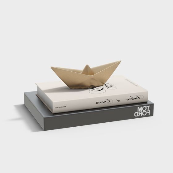 Elegant Low-Poly Paper Boat 3D model