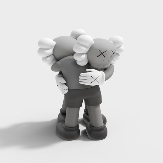 Kaws Hug 3D Model - Unique Low Poly Art
