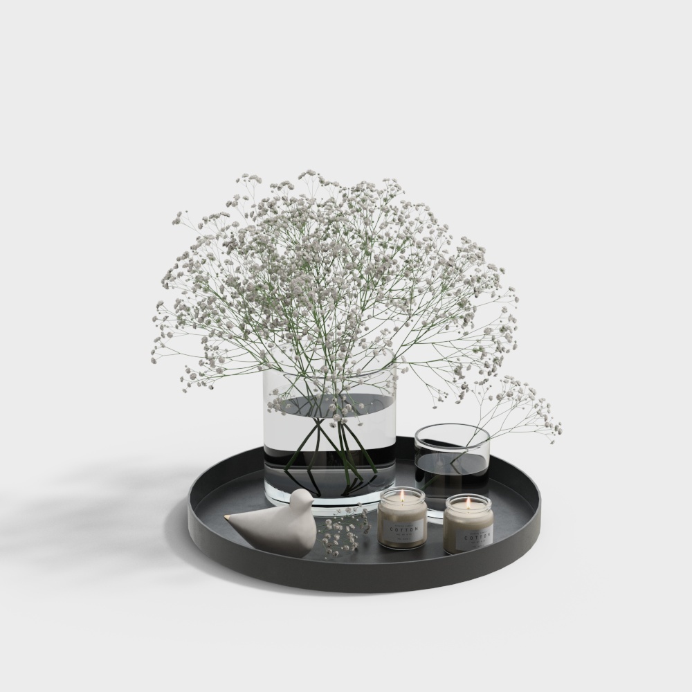 Gypsophila Scented Candle Combination Decoration