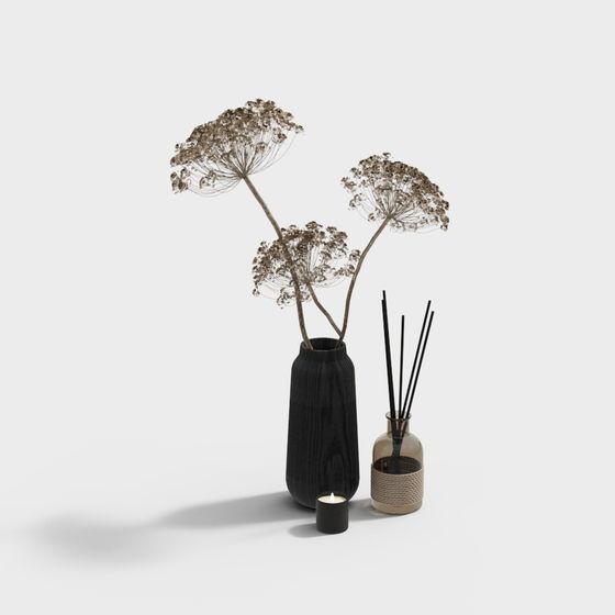 Chic Wooden Scented Candle Ornaments 3D Model