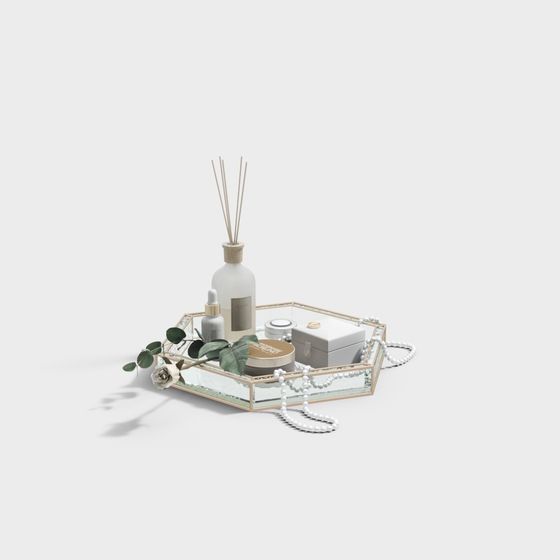 Elegant Mirror Tray 3D model for Modern Interiors