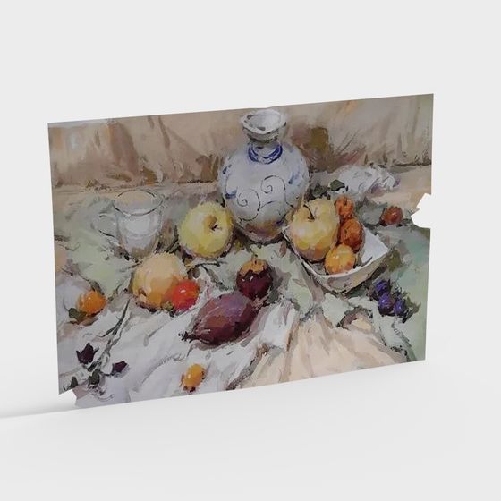 pintura al óleo de adornos de frutas