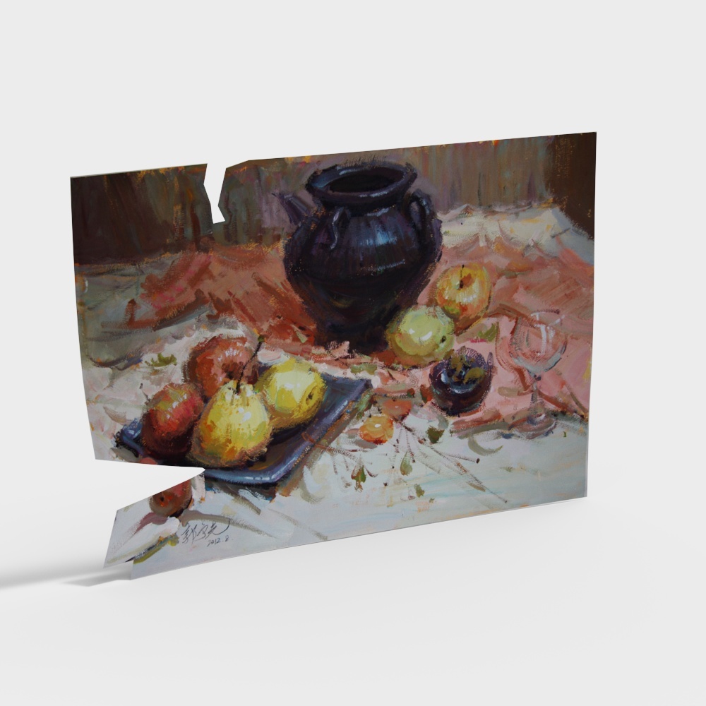 Peinture à l'huile colorée