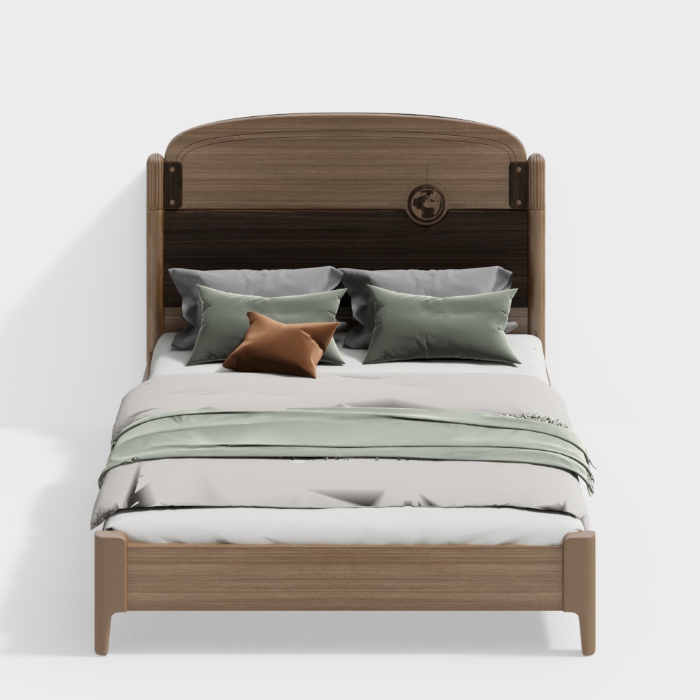 Stylish Low Poly 3D Bed Frame Model