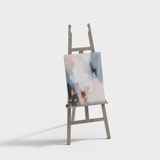 Stunning Abstract Painting Easel 3D model
