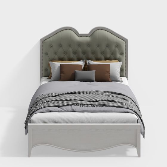 Elegant Upholstered Headboard 3D model for Modern Spaces