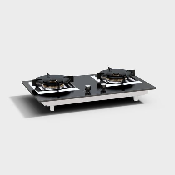 Elegant Double Stove 3D model for Modern Kitchens