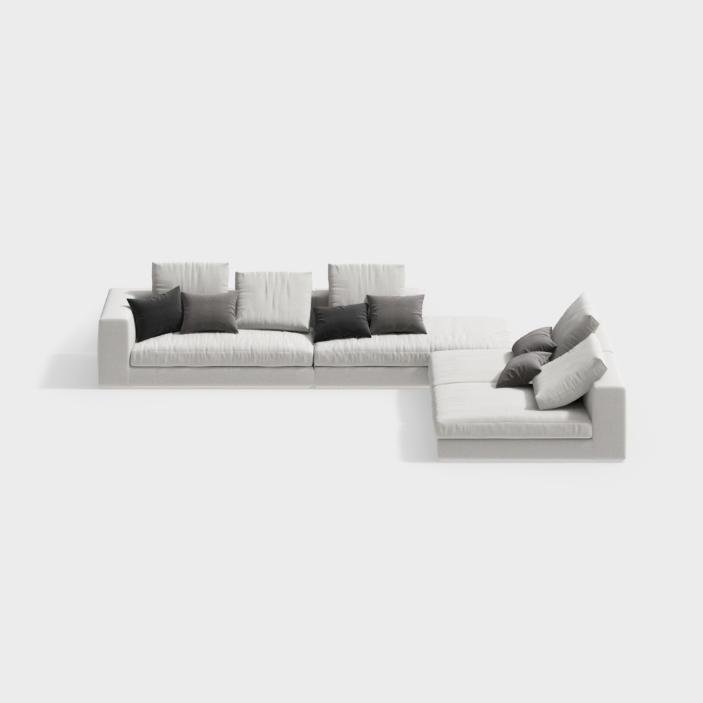 Contemporary trend fabric sofa (sofa)white