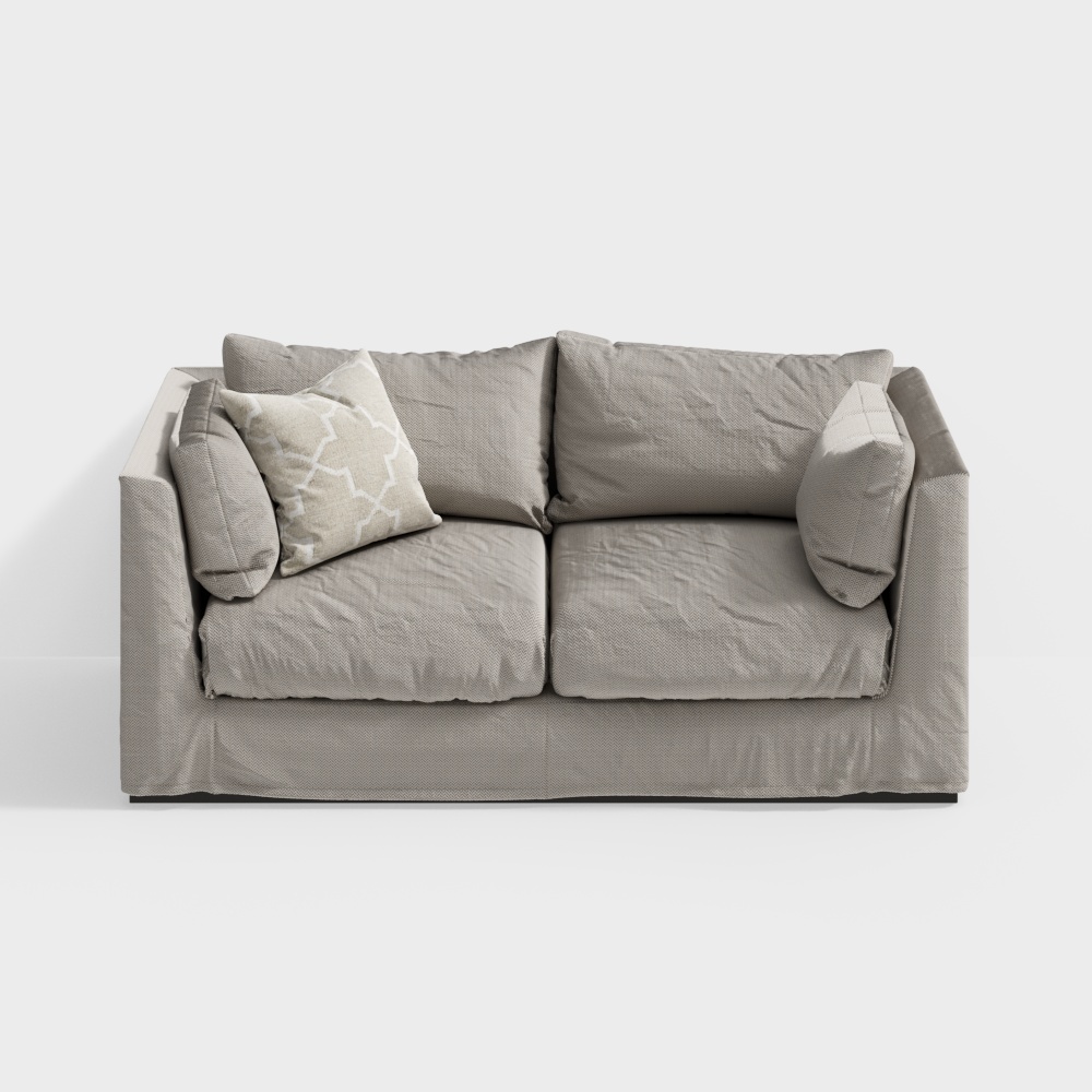 Contemporary trend fabric sofa (loveseat)white