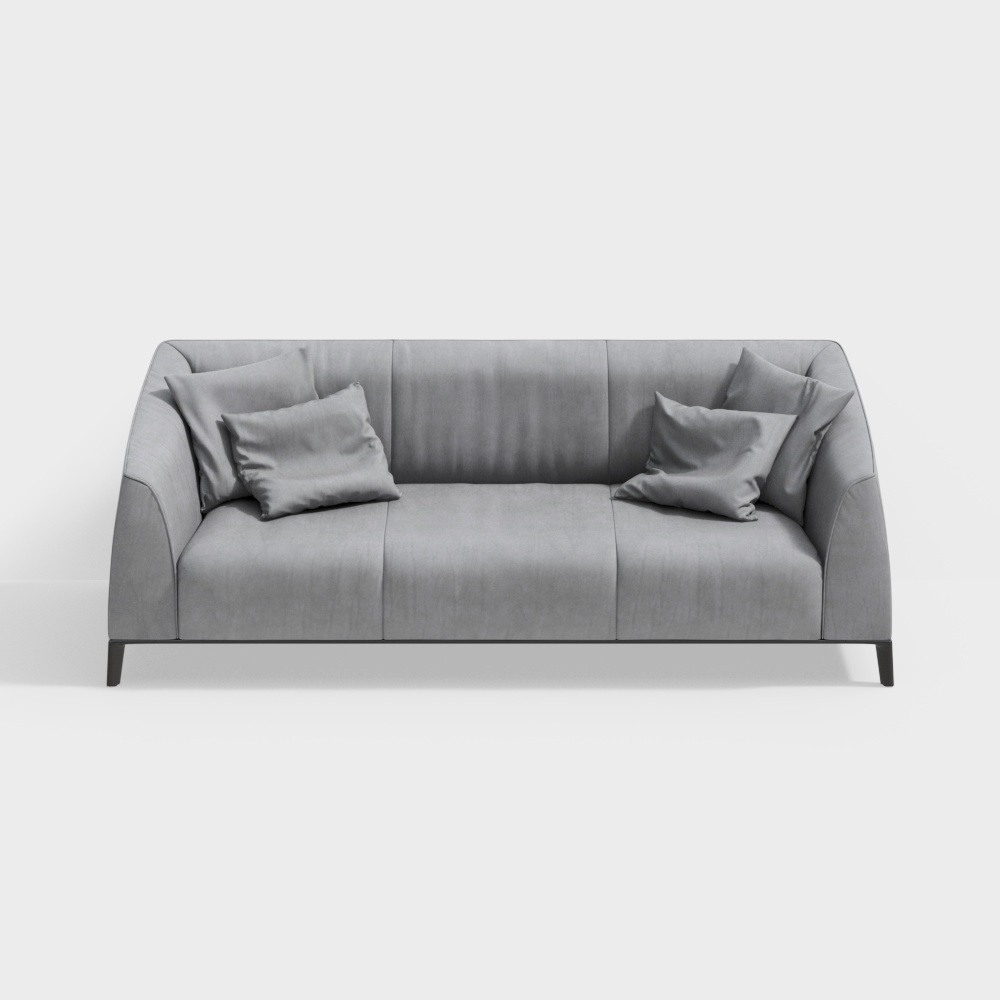 Elegant Low-Poly Sofa 3D model for Modern Interiors