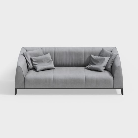 Chic Grey Fabric Sofa 3D Model for Stylish Interiors