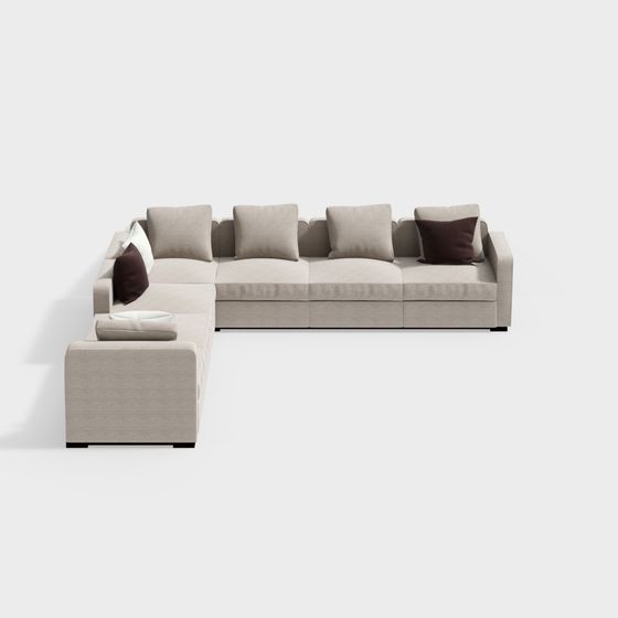 Stylish Earth Color Sofa 3D model for Modern Interiors