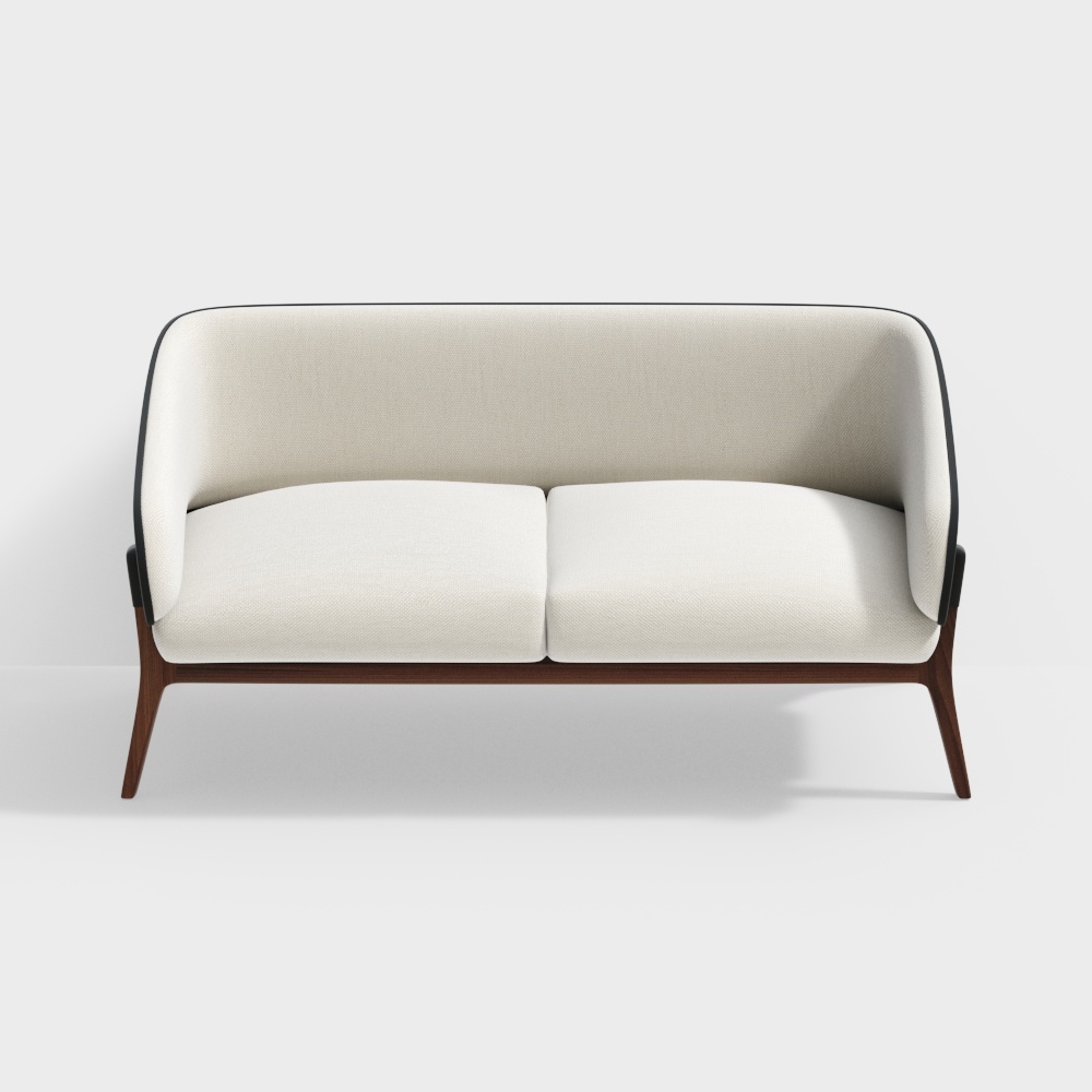 Contemporary trend fabric sofa (loveseat) white