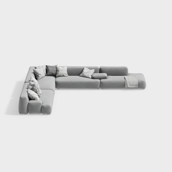 Urban Comfort Low-Poly Sofa 3D model