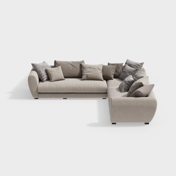 Urban Comfort Low-Poly Sofa 3D model