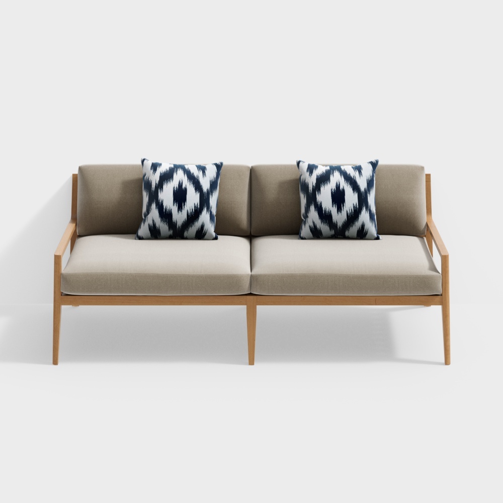 Loveseat in Tessuto Grigio Contemporaneo alla Moda