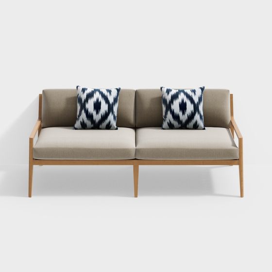 Loveseat in Tessuto Grigio Contemporaneo alla Moda