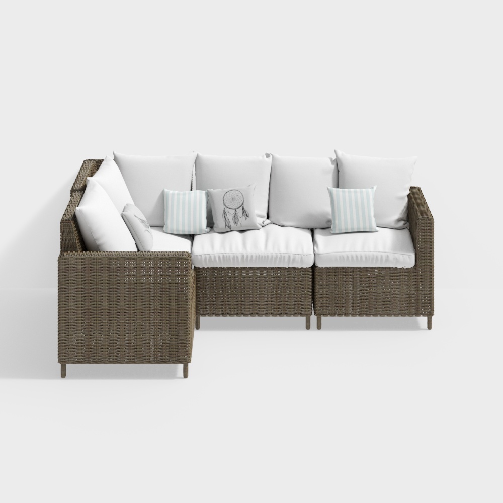 Contemporary trend fabric sofa（sofa）white
