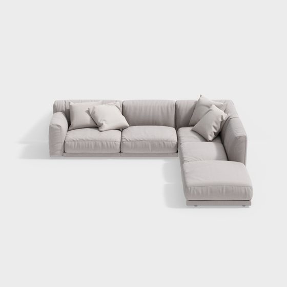 Sofá de tela de tendencia contemporánea (sofá) gris