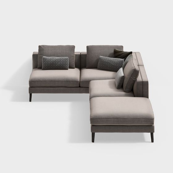 Modern 3D Sofa Model for Contemporary Interiors