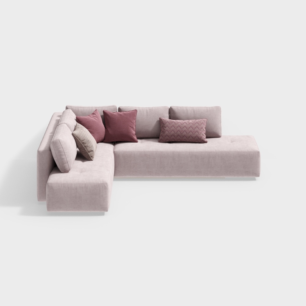 Contemporary trend fabric sofa pink