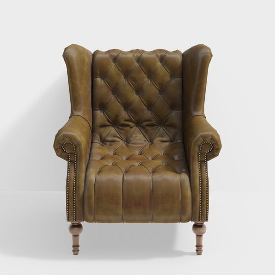 Classic Leather Armchair 3D model