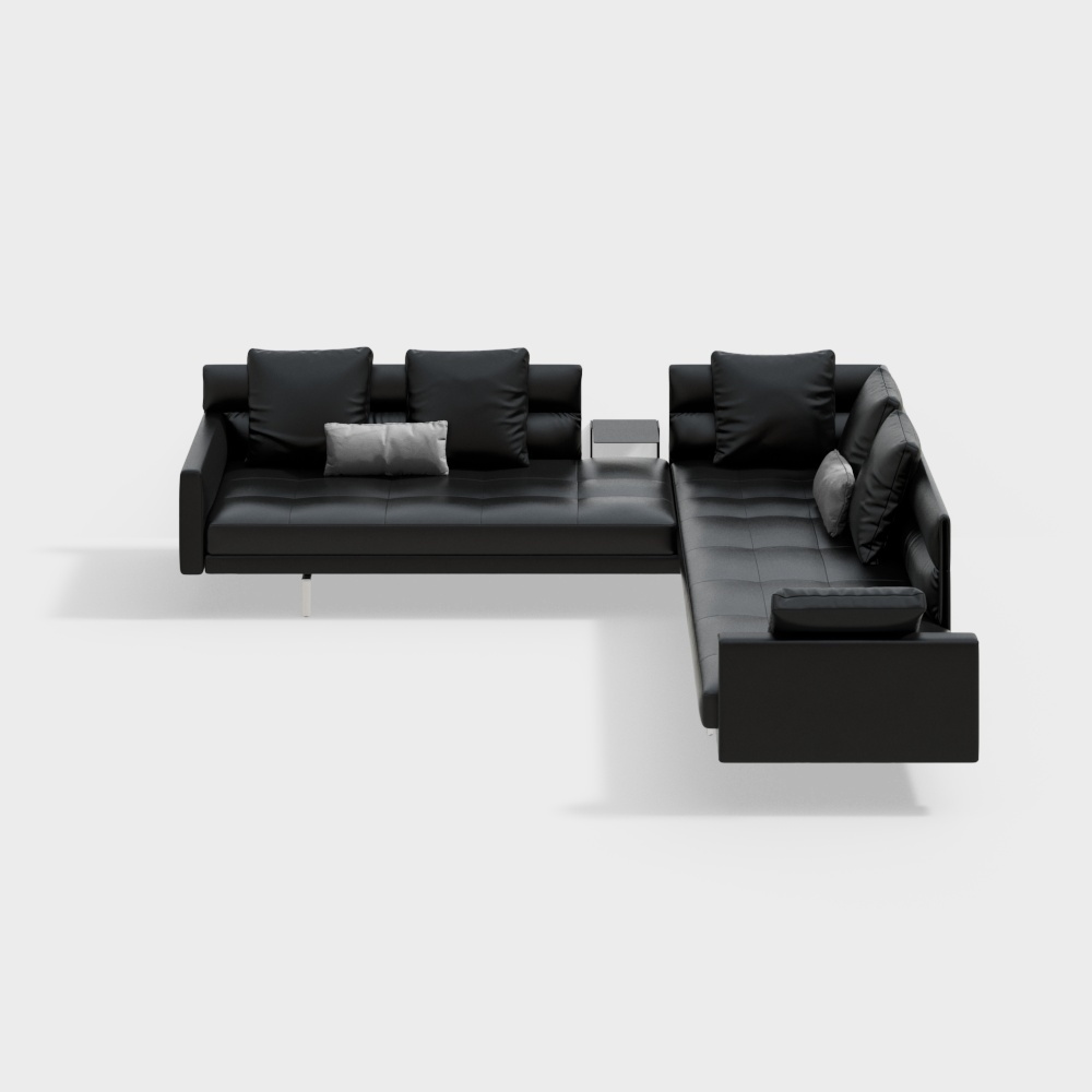 Canapé en cuir (canapé) noir