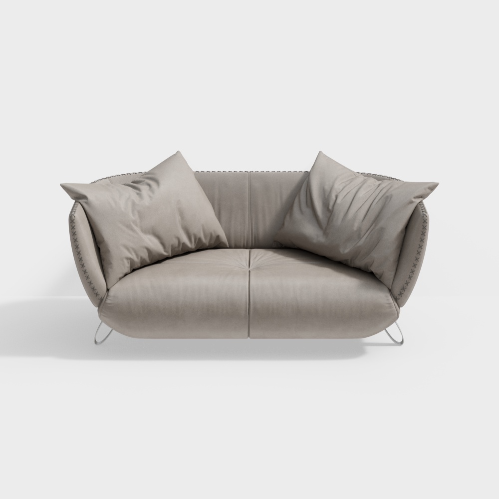 Leather sofa（loveseat）grey