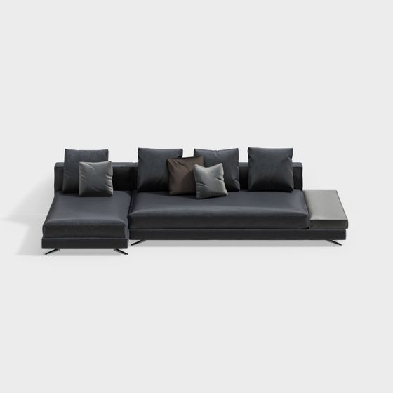 Modern Low-Polygon 3D Sofa Model