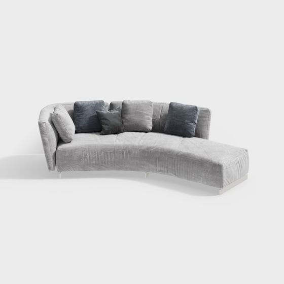 Chic Low-Poly Sofa 3D model for Contemporary Spaces