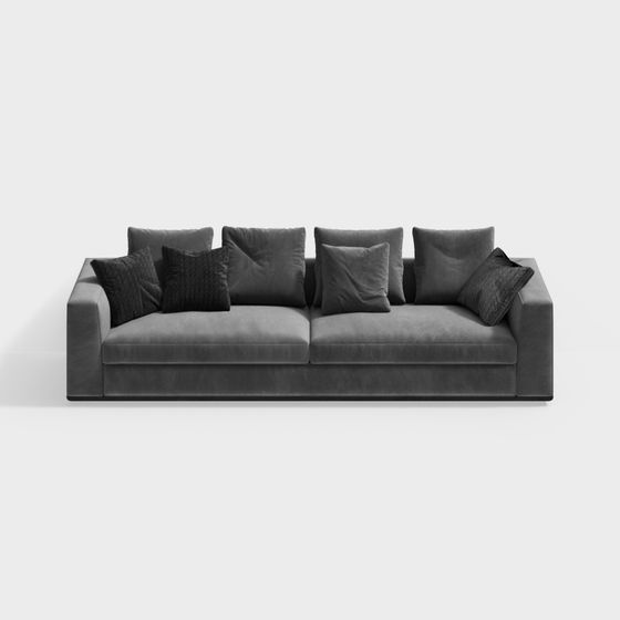 Divano in Pelle Grigia